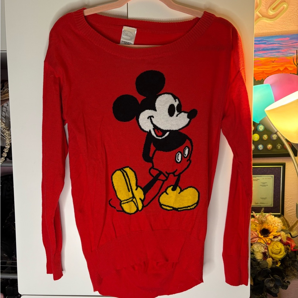 Red Disney Mickey Mouse sweater, large